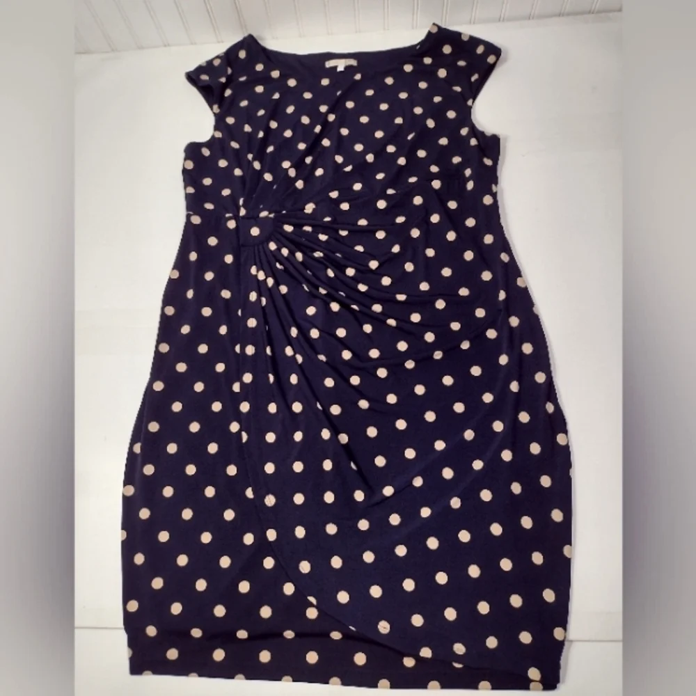 Signature Sadie Women's Classic Polka Dot Navy Dress Size (18)
